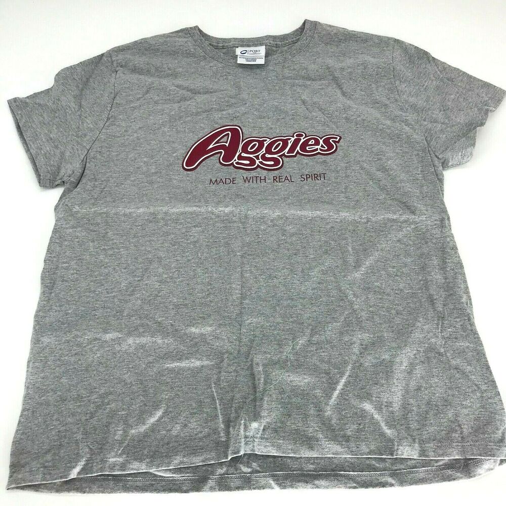 Port & Company Gray Aggies Short Sleeve T-Shirt Women's Size Large